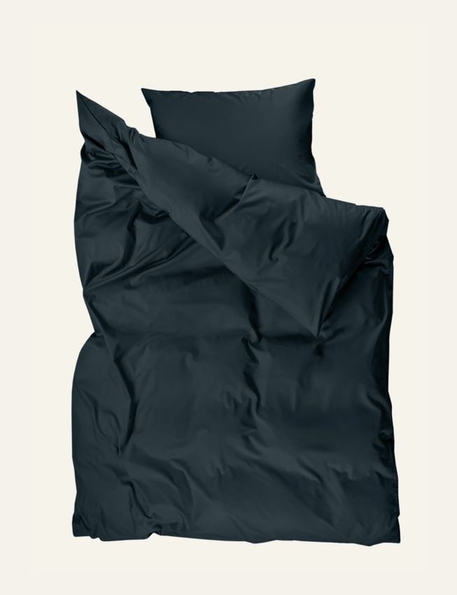 Satin-Bettwäsche Dunkelblau - 2