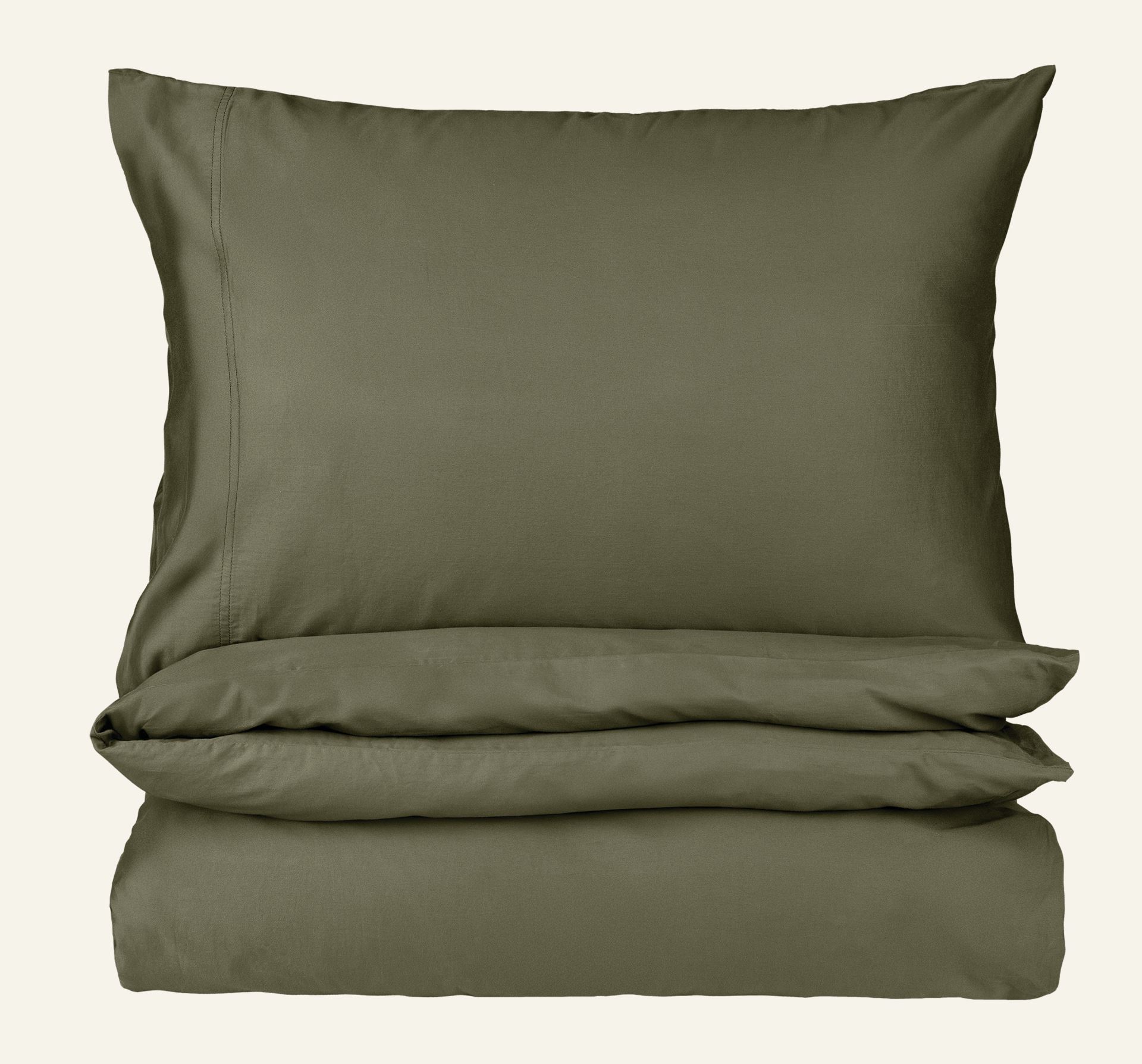 Satin-Bettwäsche Dunkelgrün - 135x200+80x80 cm Dunkelgrün - 1
