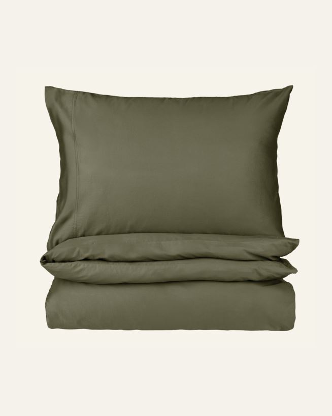 Satin-Bettwäsche Dunkelgrün - 135x200+80x80 cm Dunkelgrün - 1