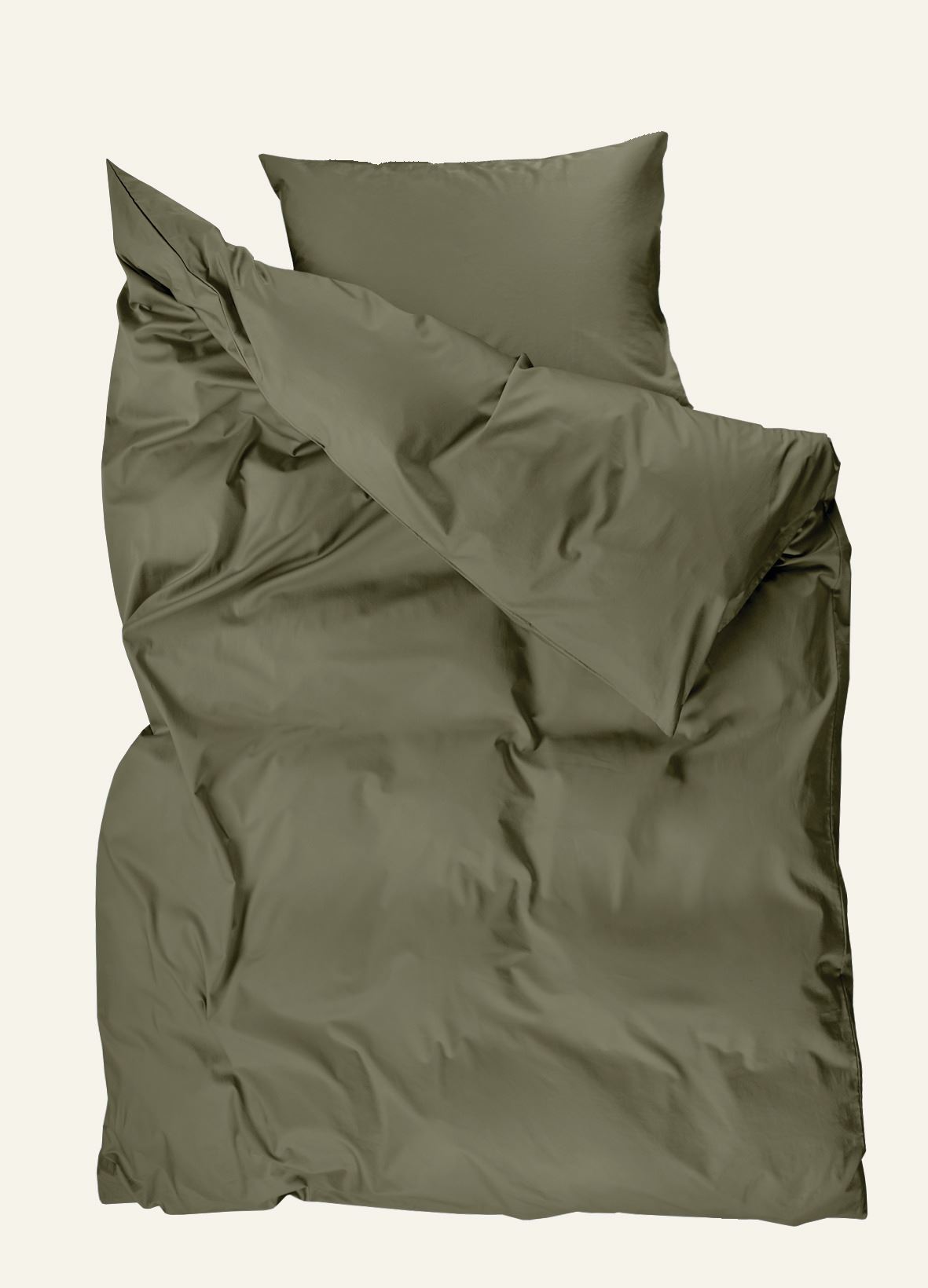 Satin-Bettwäsche Dunkelgrün - 3