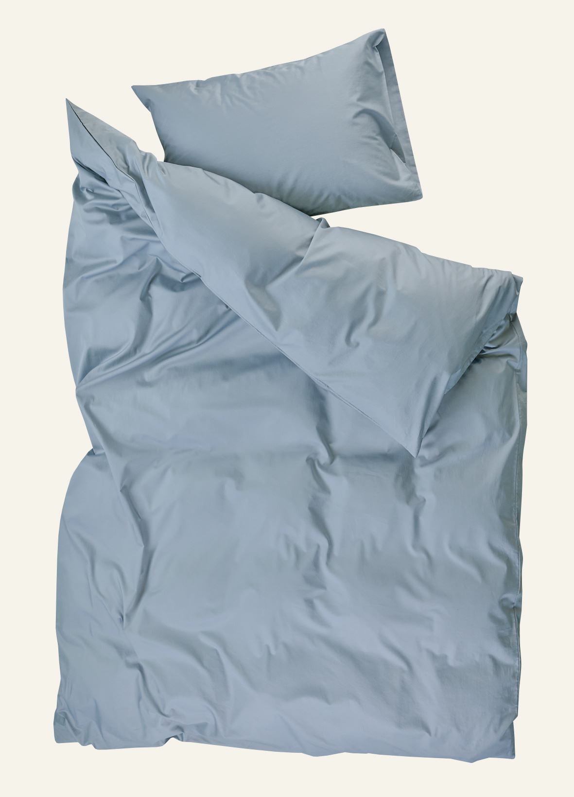 Satin-Bettwäsche Grau-blau - 3