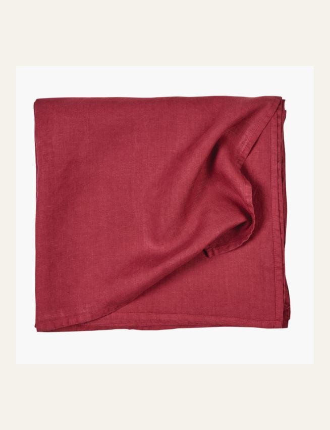 Tischdecke aus Leinen Burgund - 2