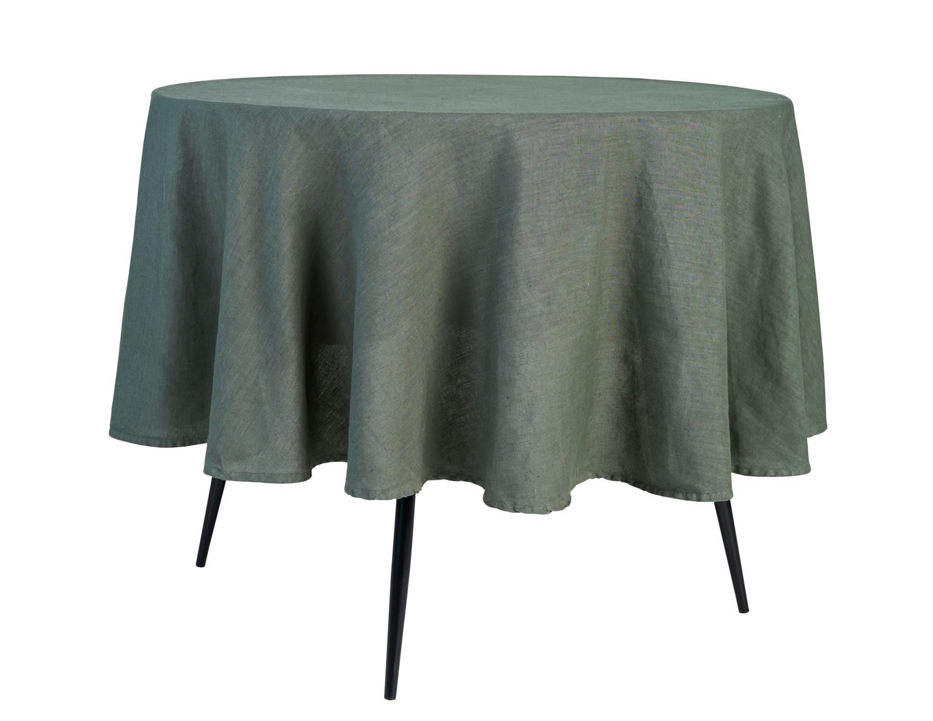 Tischdecke aus Leinen Waldgrün - ø180 cm Waldgrün - 1