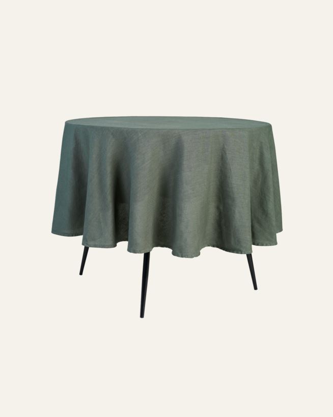 Tischdecke aus Leinen Waldgrün - ø180 cm Waldgrün - 1