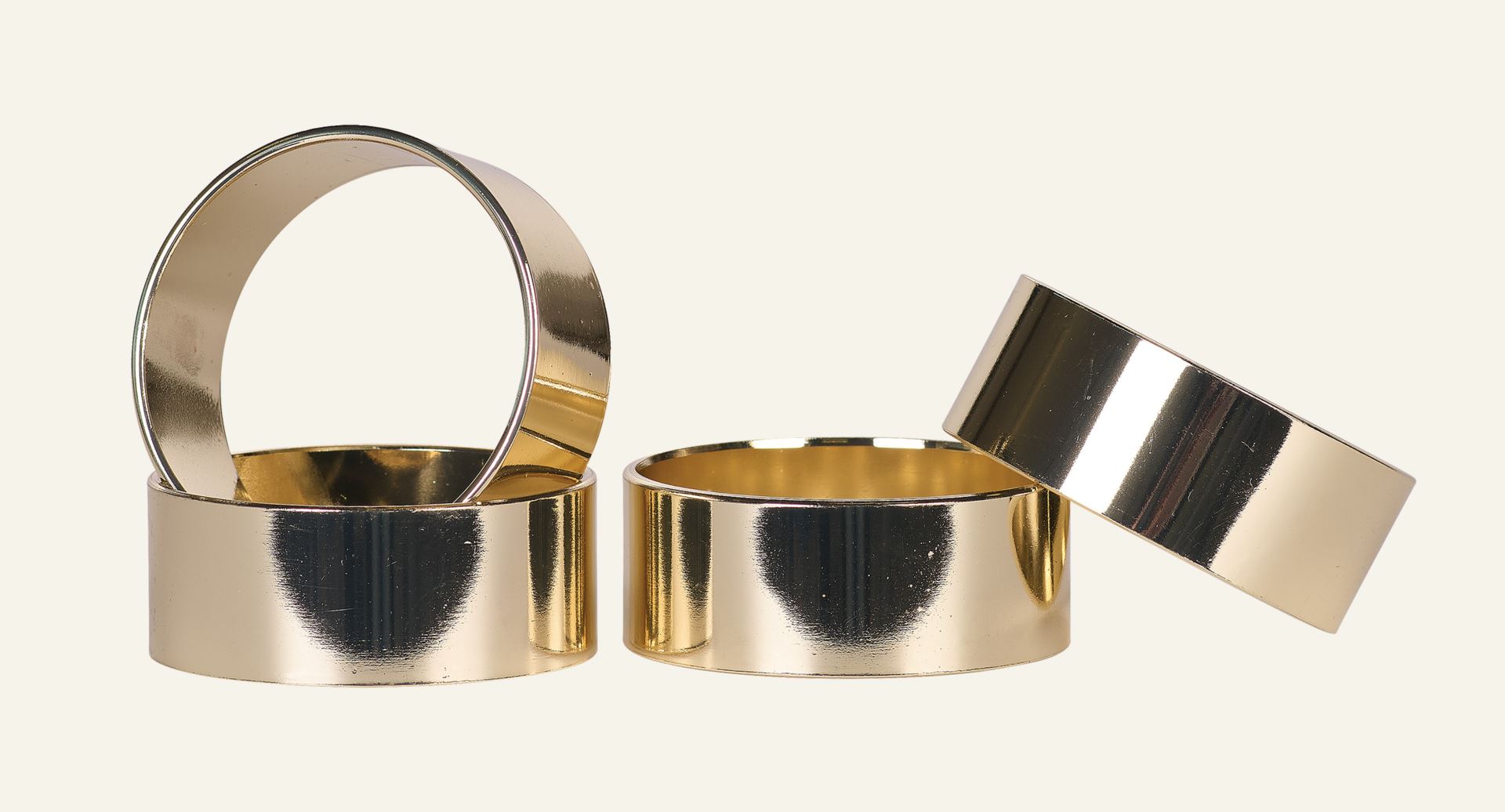 4 Stück Serviettenringe Gold - ø4,5 Gold - 1