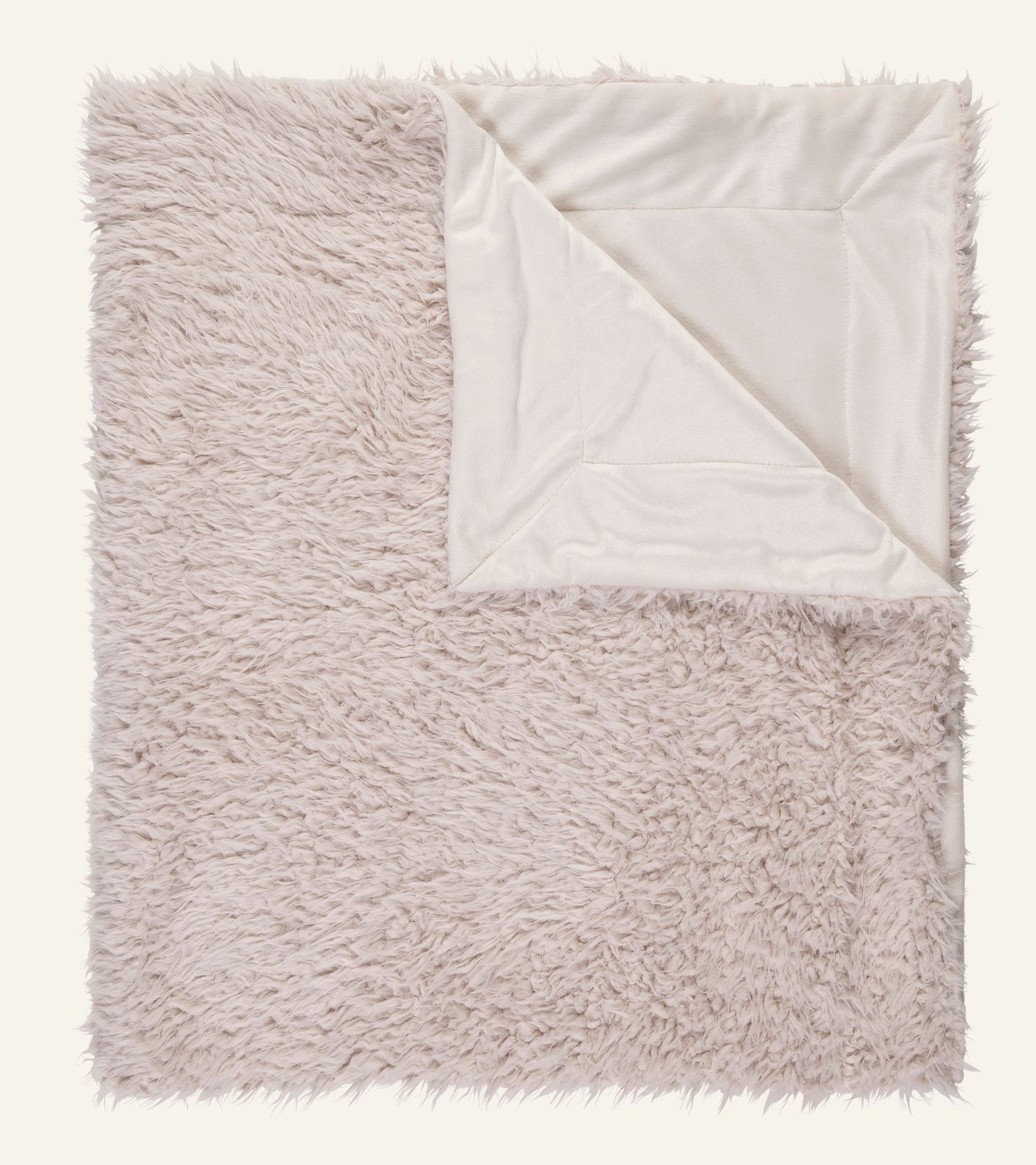Plaid aus Kunstfell Offwhite - 120x160 cm Offwhite - 1