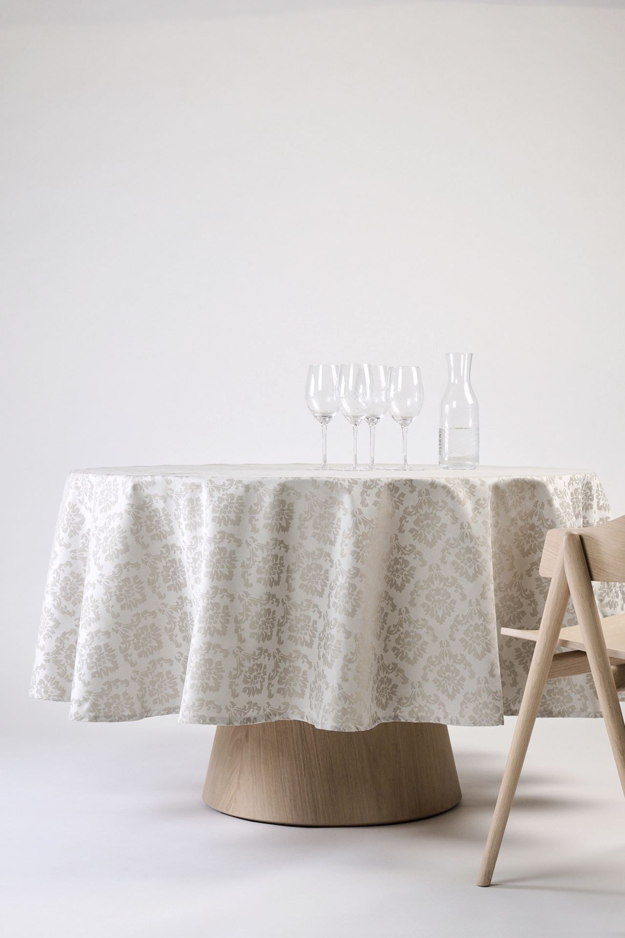 Abwischbare Tischdecke Beige - ø220 cm Beige - 1