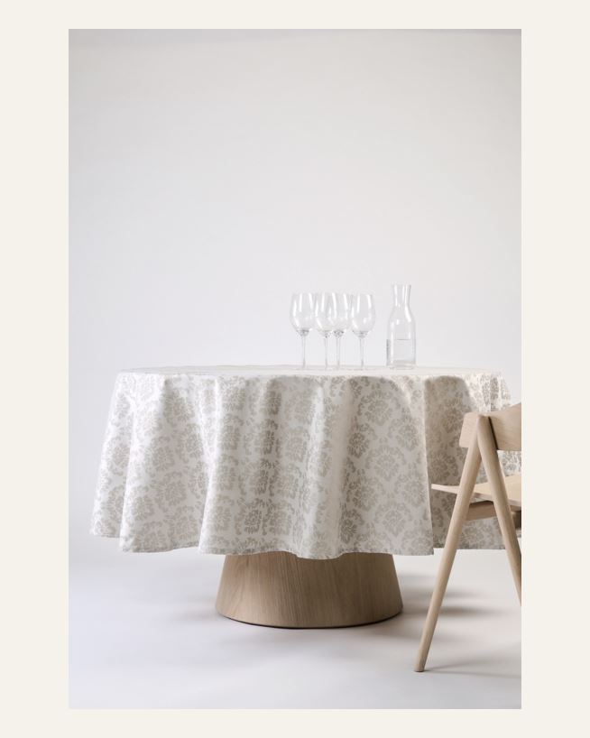 Abwischbare Tischdecke Beige - ø220 cm Beige - 1