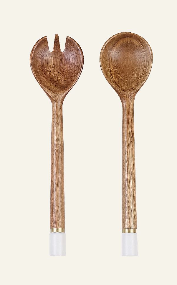 Salatbesteck Braun - 7x28 cm Braun - 1