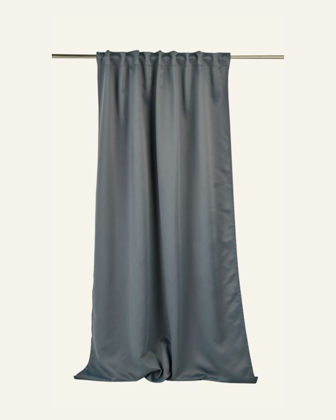 Blickdichter Vorhang (lichtfilternd) Grau-blau - 140x160 cm Grau-blau - 1