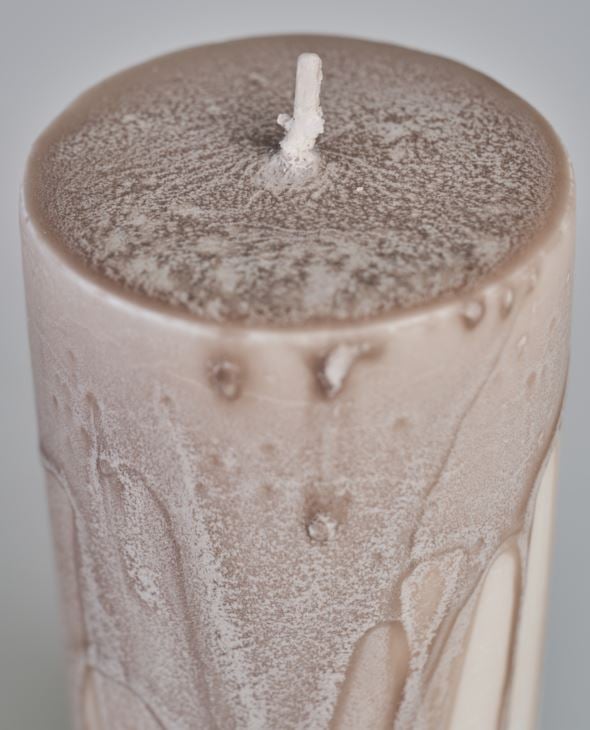 Stumpenkerze Beige - 2