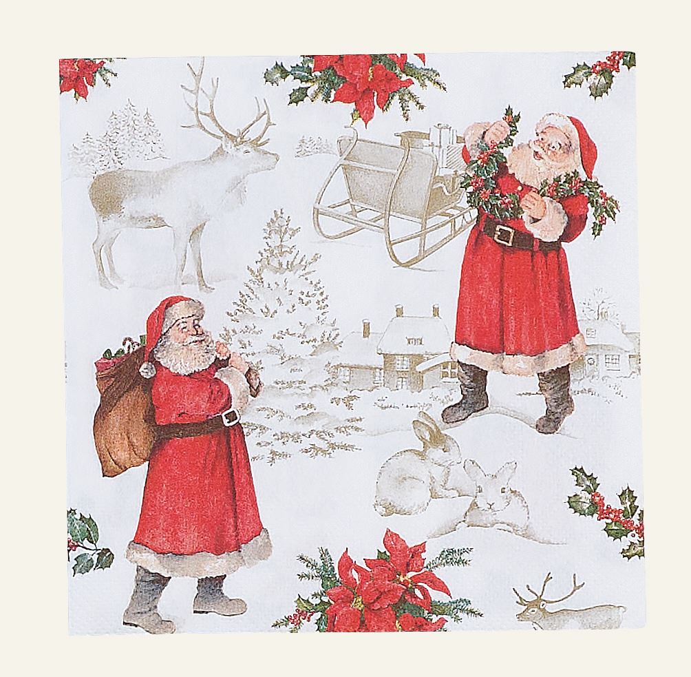 Papierservietten Multi/Rot - 33x33 cm Multi/Rot - 1