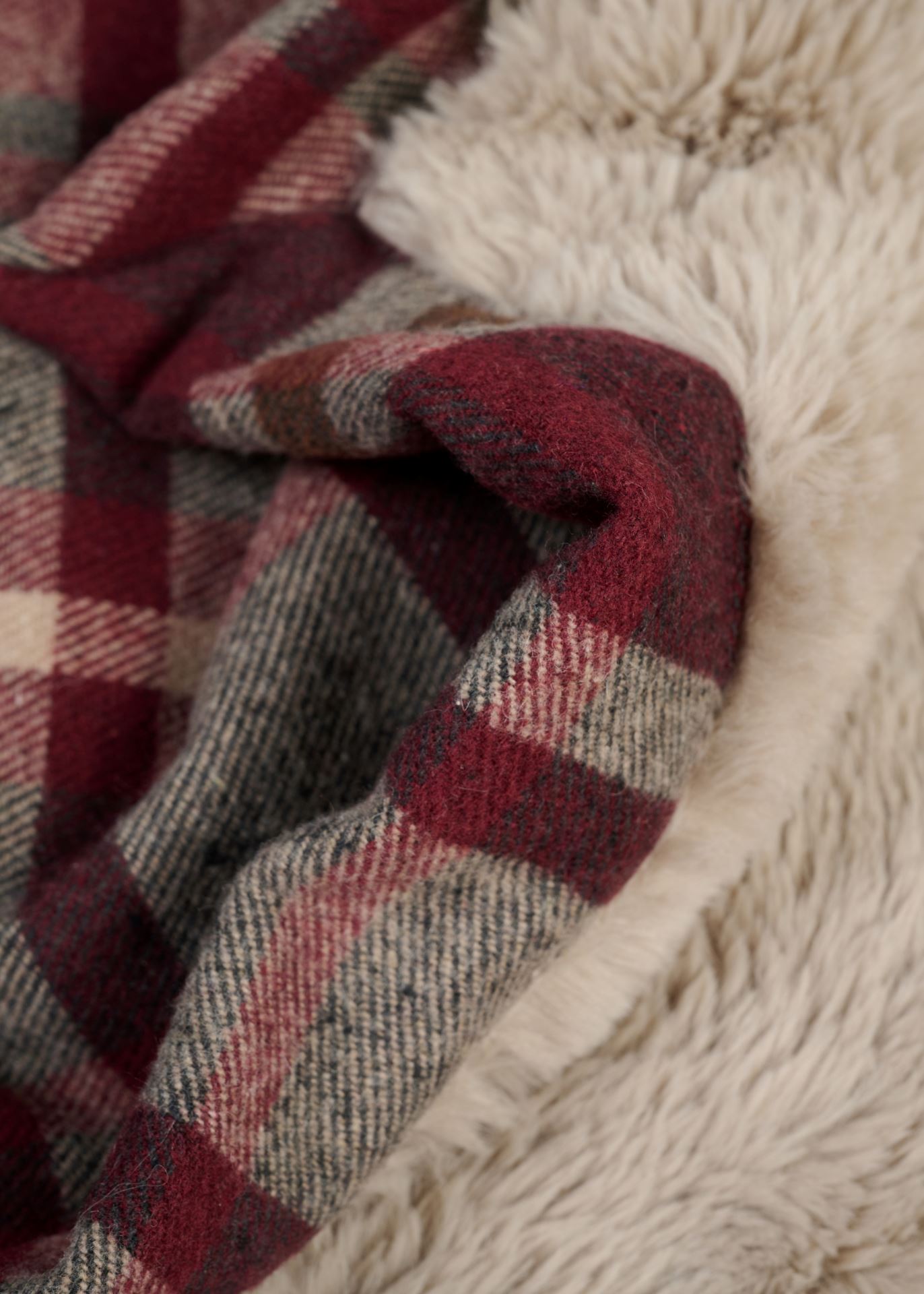 Plaid aus Kunstfell Multi/Rot - 3