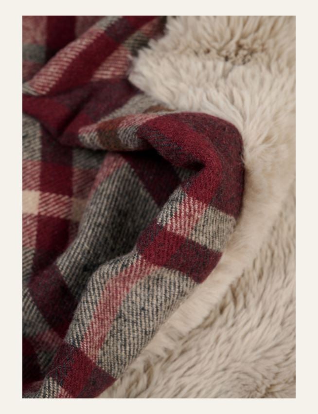 Plaid aus Kunstfell Multi/Rot - 3