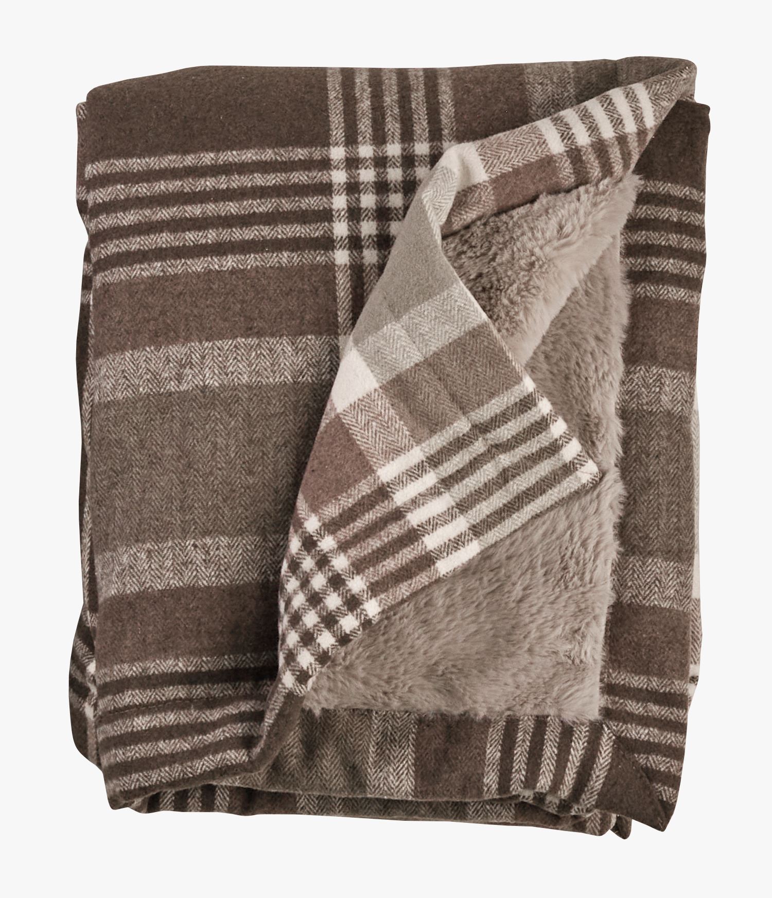 Plaid aus Kunstfell Multi/Braun - 130x170 cm Multi/Braun - 1