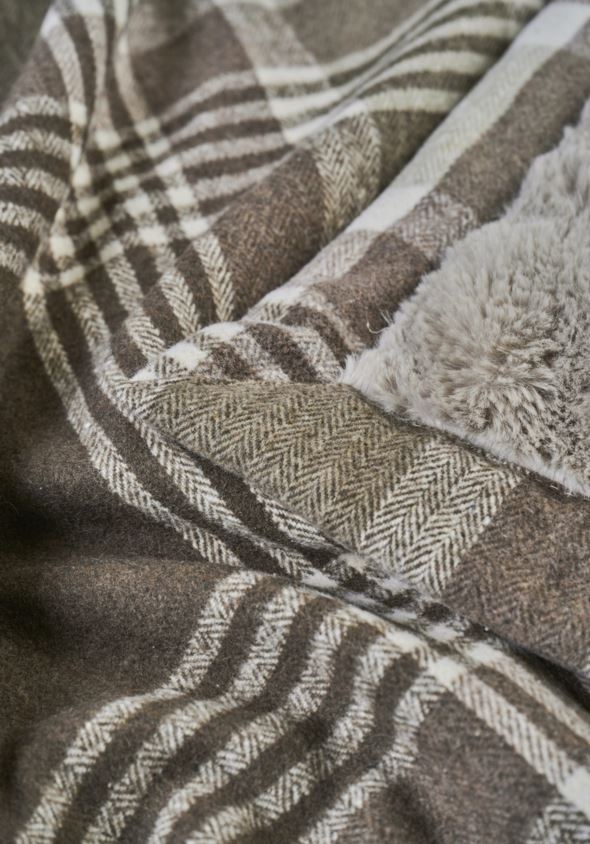Plaid aus Kunstfell Multi/Braun - 3