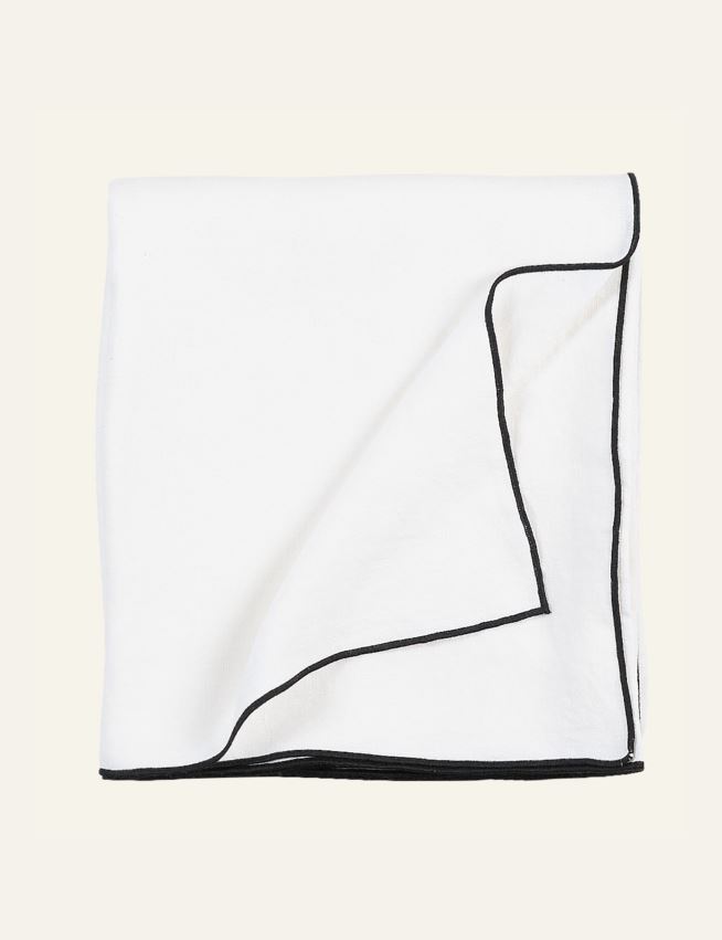 Tischdecke aus Leinen Weiß - 2