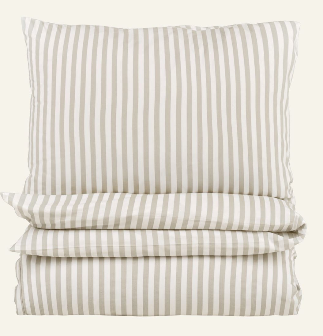 Baumwollbettwäsche Beige - 135x200 cm/80x80 cm Beige - 1