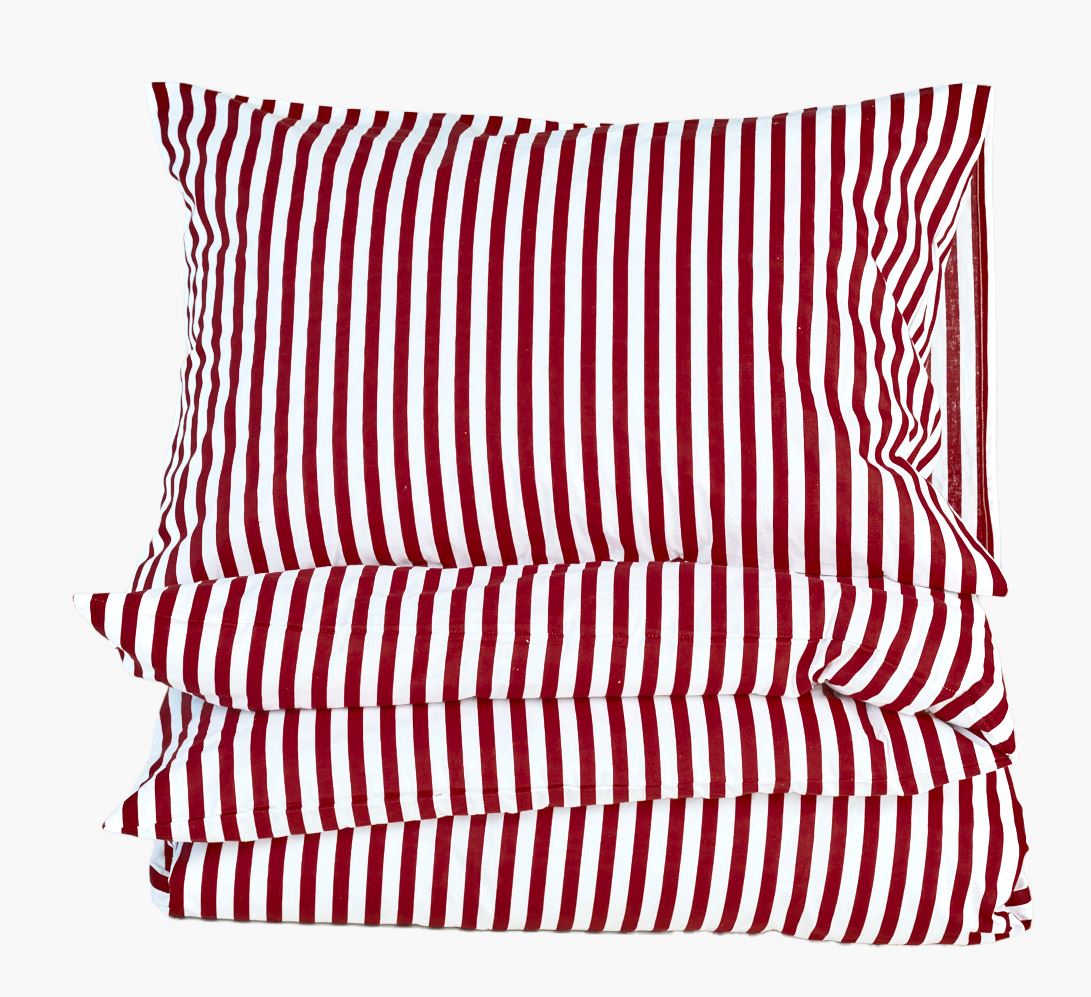 Baumwollbettwäsche Rot - 155x220 cm/80x80 cm Rot - 1