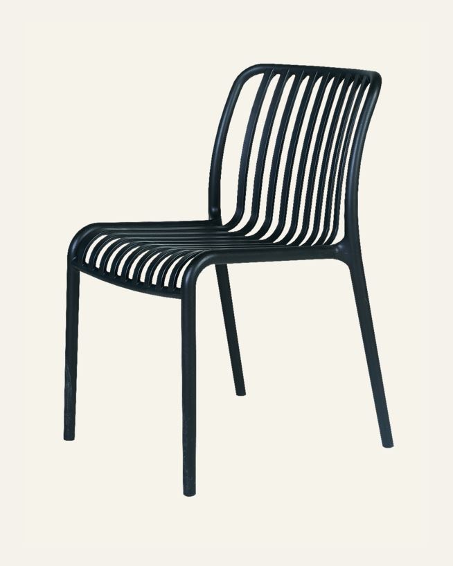 Gartenstuhl Schwarz - 47x58x80 cm Schwarz - 1