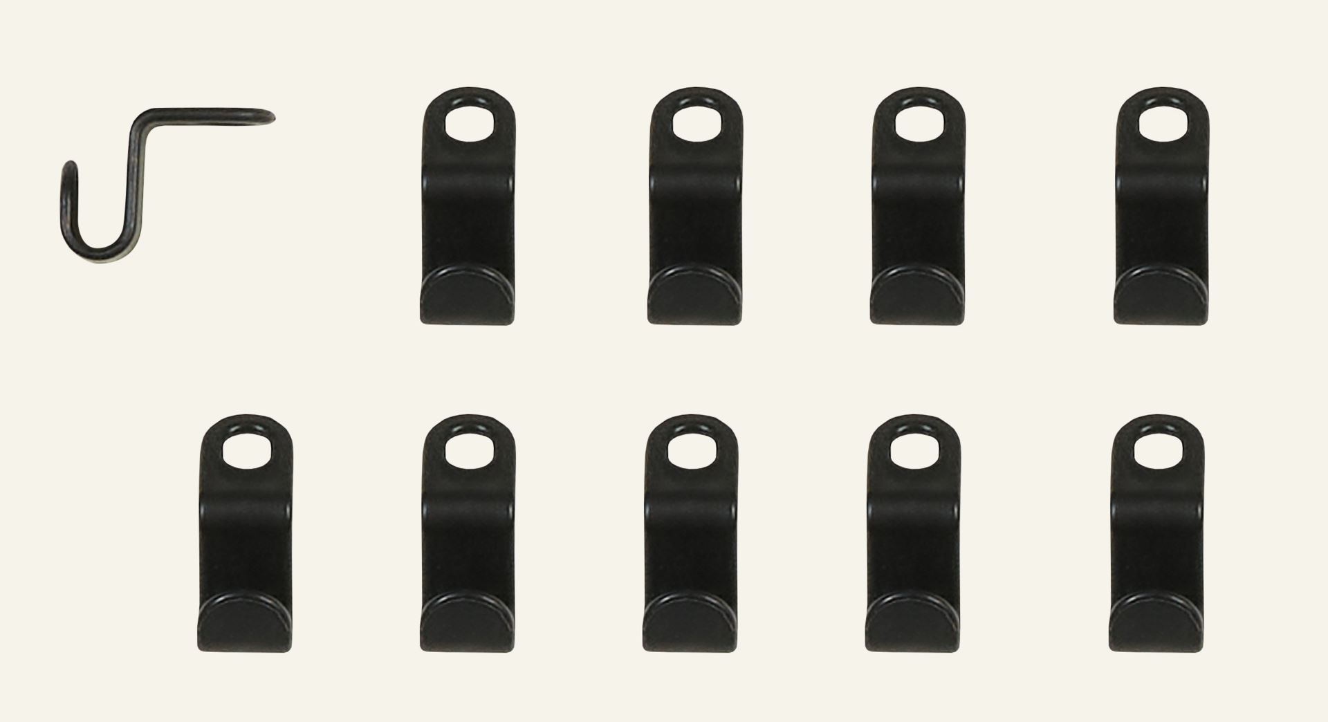 Kleiderbügel Schwarz - 2x5 cm Schwarz - 1