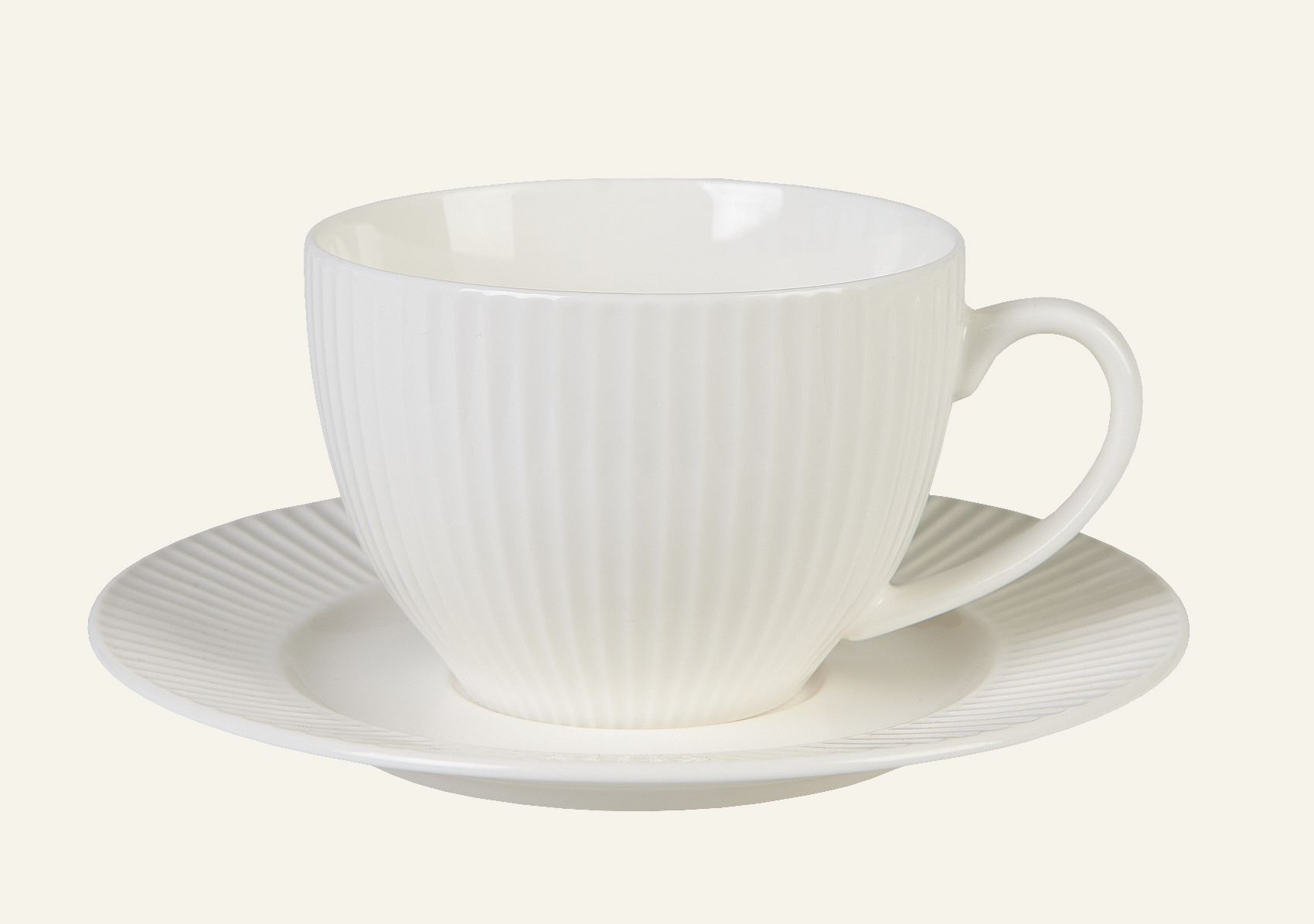 Tasse mit Untertasse Weiß - 250 ml Weiß - 1