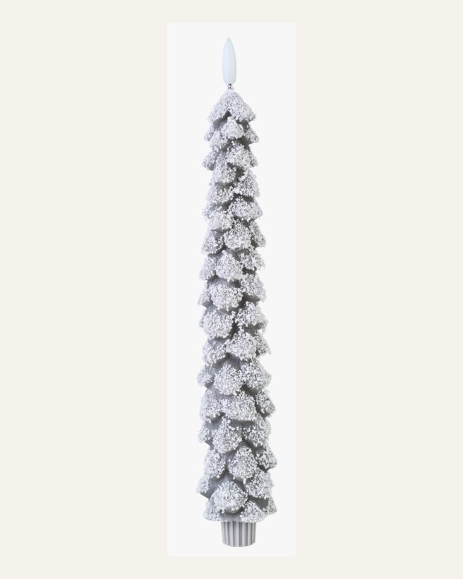 LED-Kerze Grau - 6x6x34 cm Grau - 1
