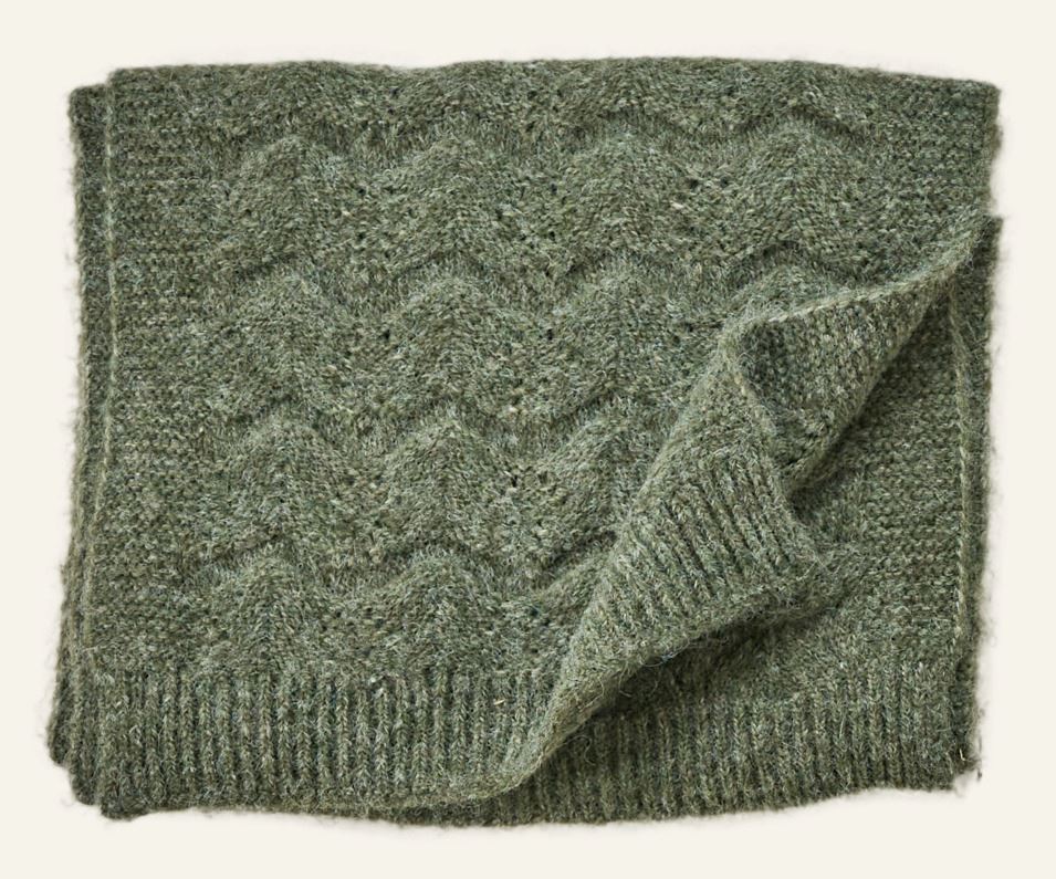 Gestrickter Schal Olivengrün - 2