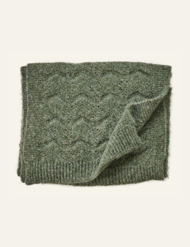 Gestrickter Schal Olivengrün - 2