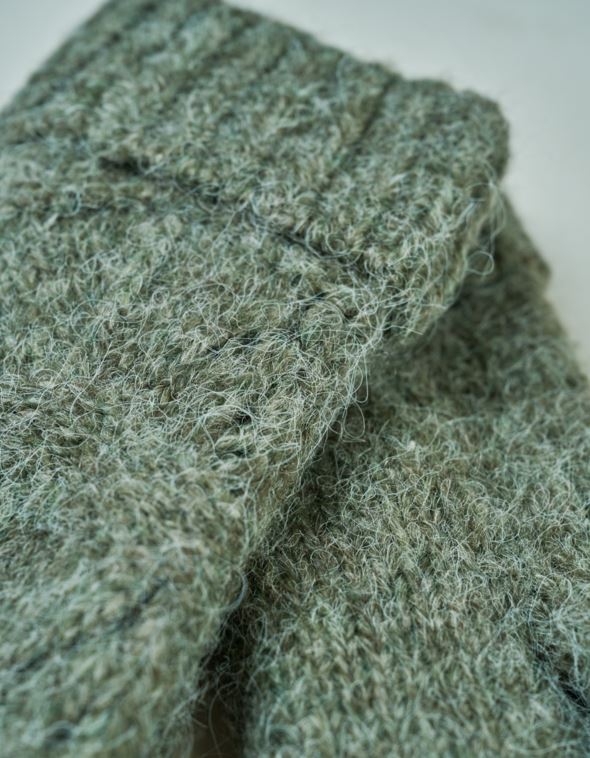Gestrickte Handschuhe Olivengrün - 5