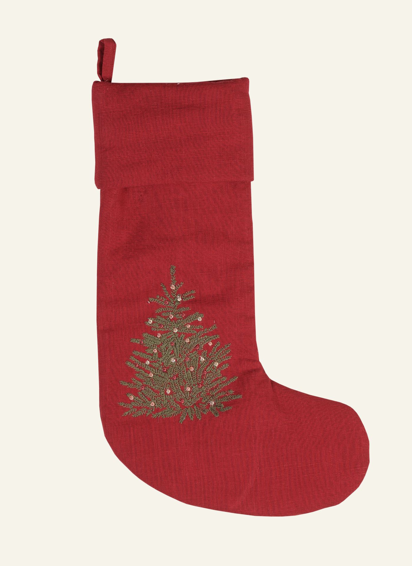 Weihnachtsstrumpf Rot - 18x45 cm Rot - 1