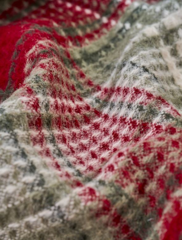 Wolldecke Multi/Rot - 5