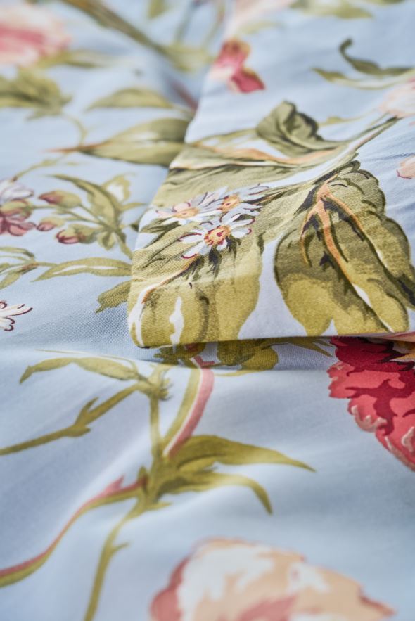 Satin-Bettwäsche Hellblau - 4