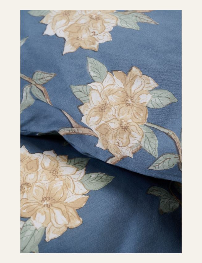 Satin-Bettwäsche Nebelblau - 4