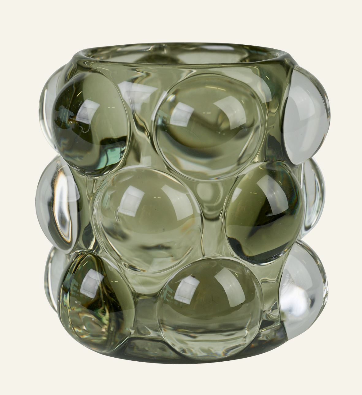 Teelichthalter Grau-Grün - 8,5x8,5x8 cm Grau-Grün - 1