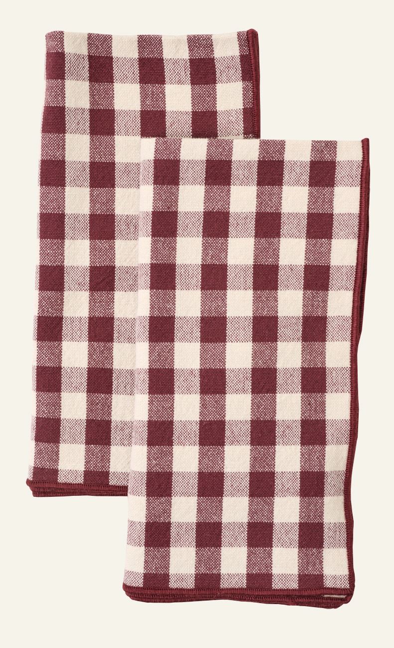Stoffservietten im 2er-Set Burgund - 45x45 cm Burgund - 1