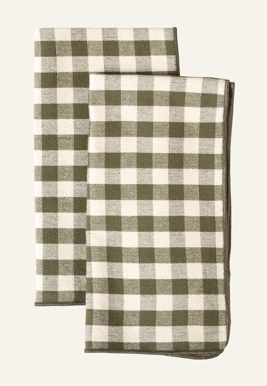Stoffservietten im 2er-Set Moosgrün - 45x45 cm Moosgrün - 1