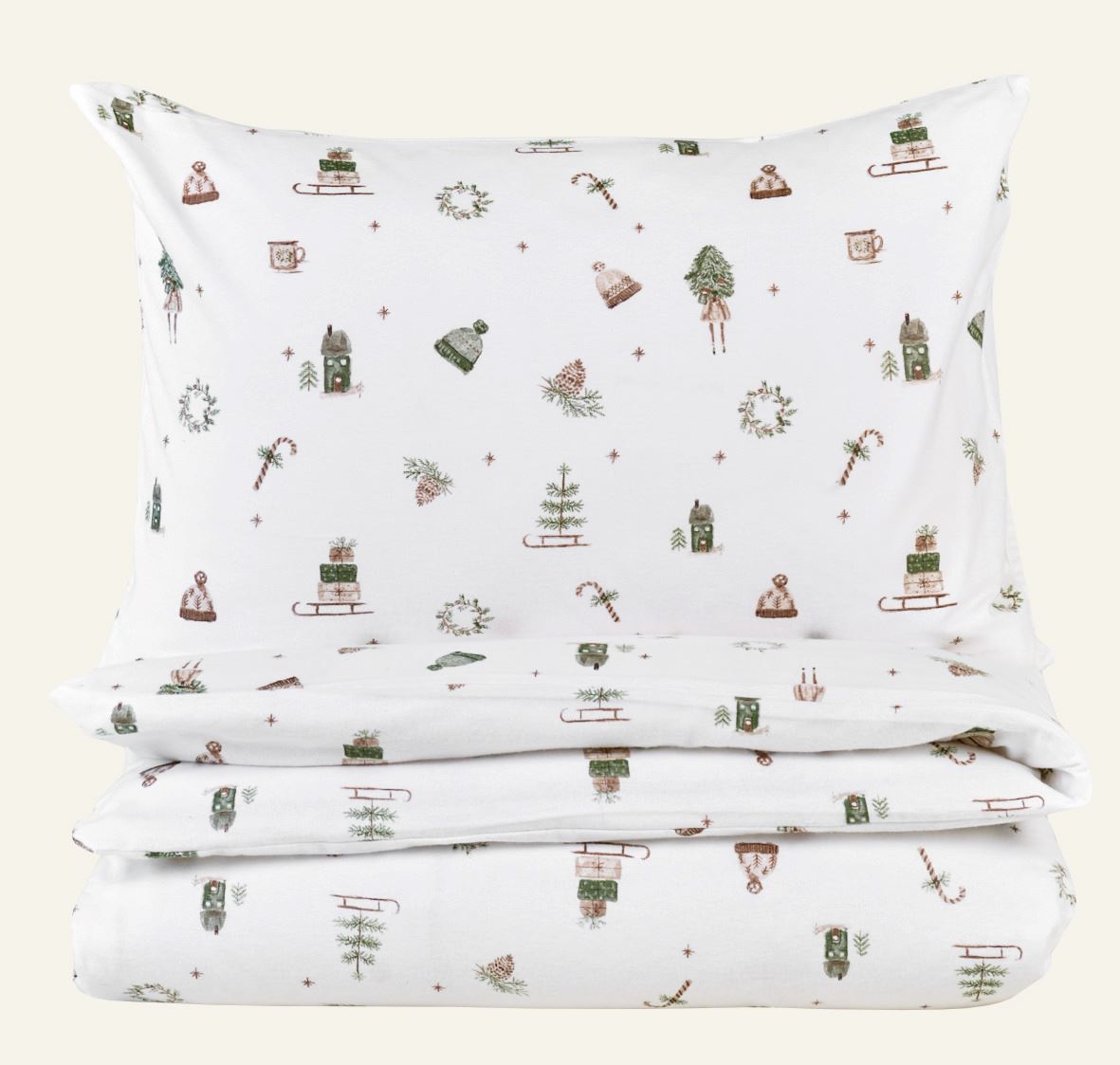 Flanellbettwäsche Multi/Grün - 200x220 cm Multi/Grün - 1