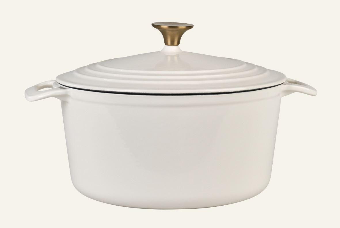 Gusseisen Topf Rund Creme - 4300ml Creme - 1