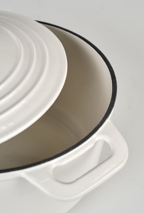 Gusseisen Topf Rund Creme - 5