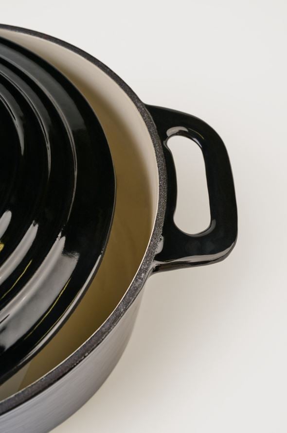 Gusseisen Topf Rund Schwarz - 2