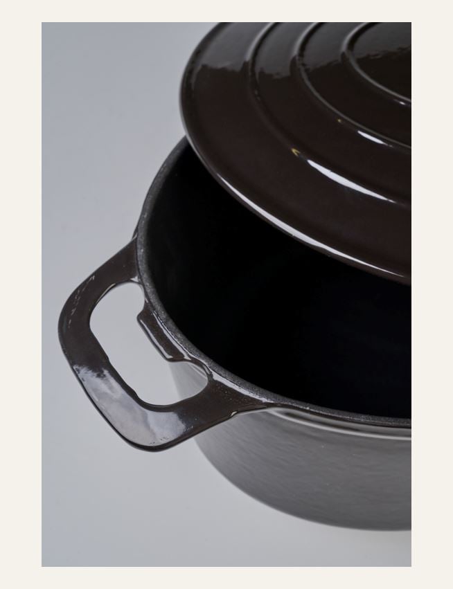 Gusseisen-Topf Oval Schwarz - 2