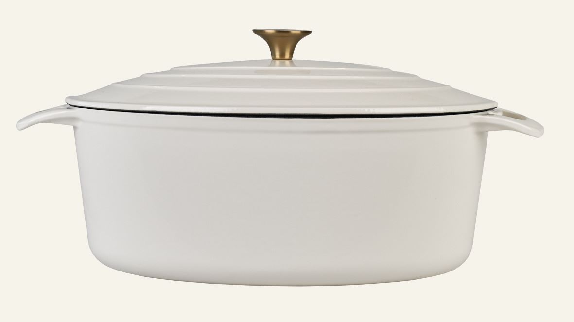 Gusseisen-Topf Oval Creme - 5800ml Creme - 1