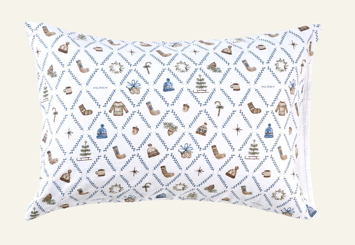 Flanell-Kissenbezug Multi/Blue - 50x60 cm Multi/Blue - 1