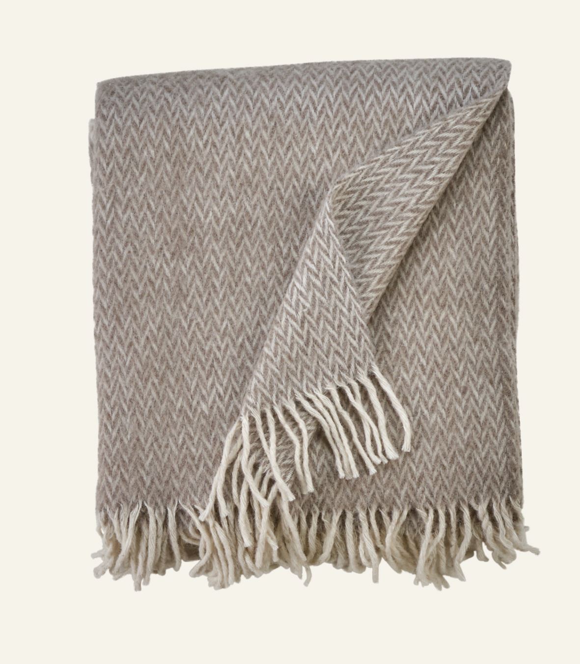 Wolldecke Taupe - 190x200 cm Taupe - 1