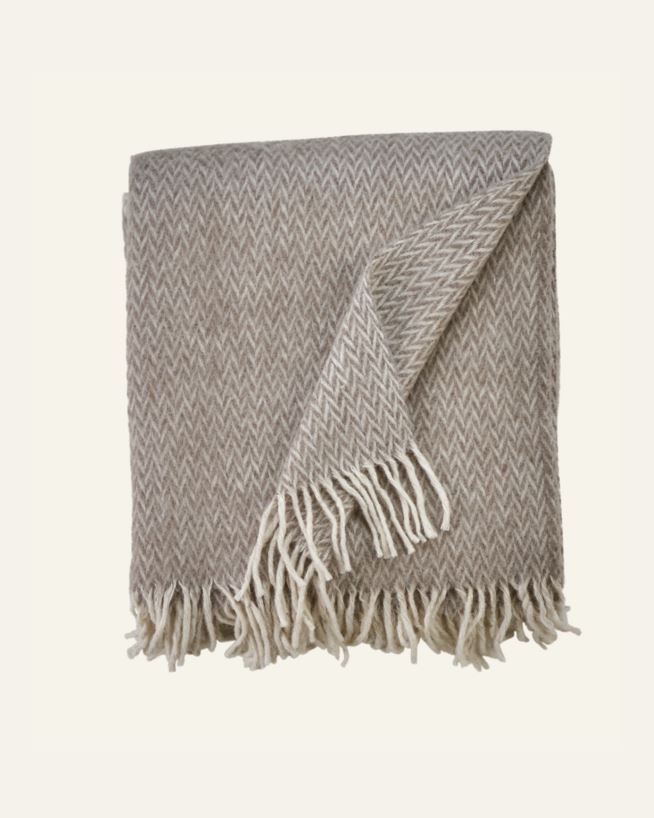 Wolldecke Taupe - 190x200 cm Taupe - 1