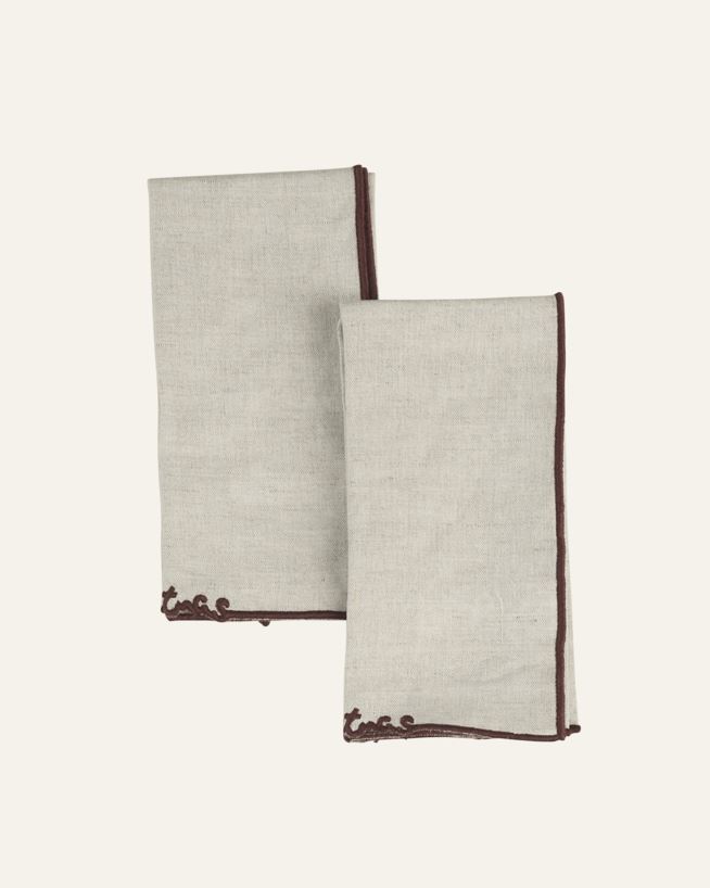 Stoffservietten im 2er-Set Natur - 45x45 cm Natur - 1