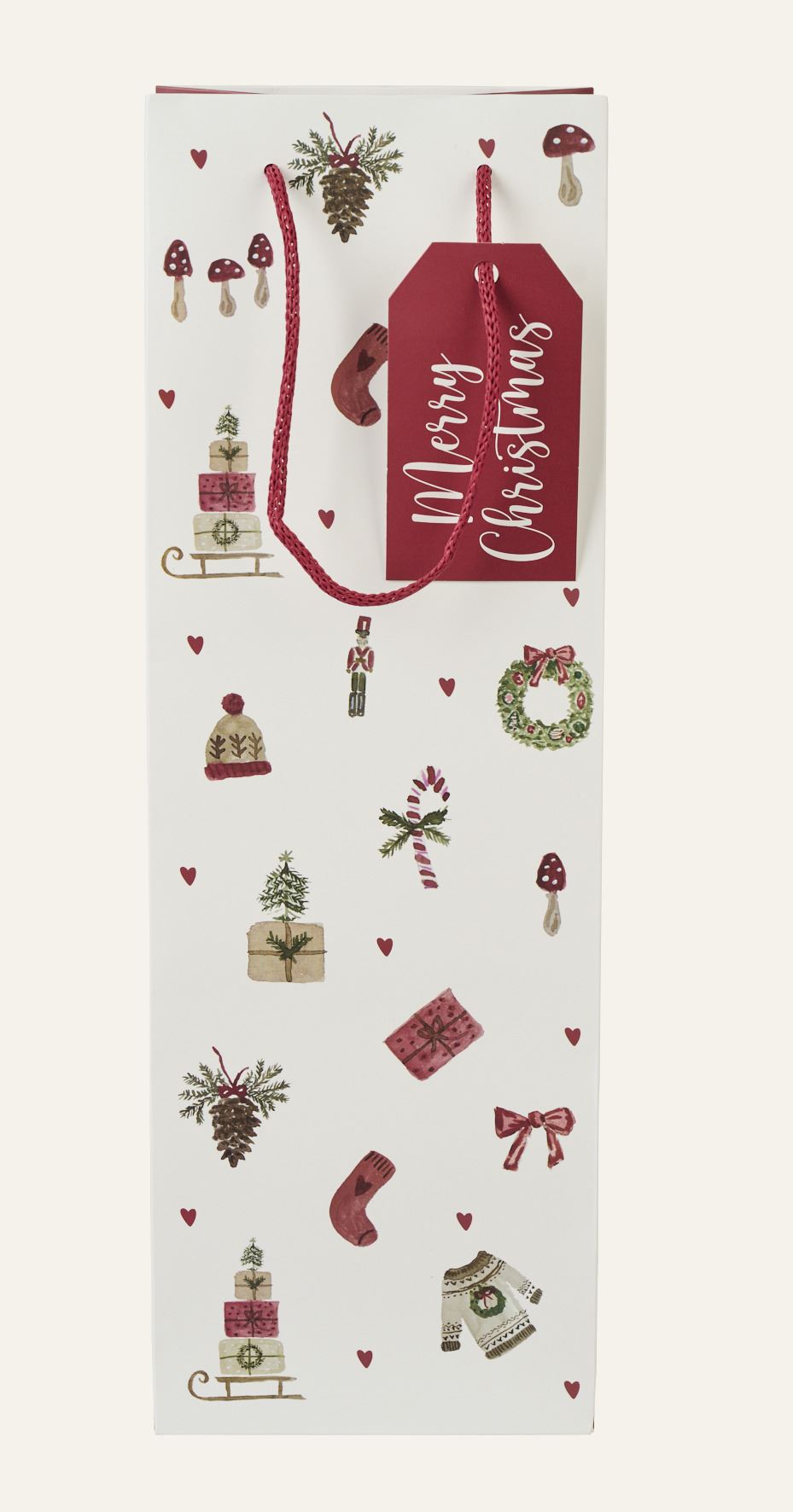 Geschenktüte für Flaschen Weiß - 12x36x10 cm Weiß - 1