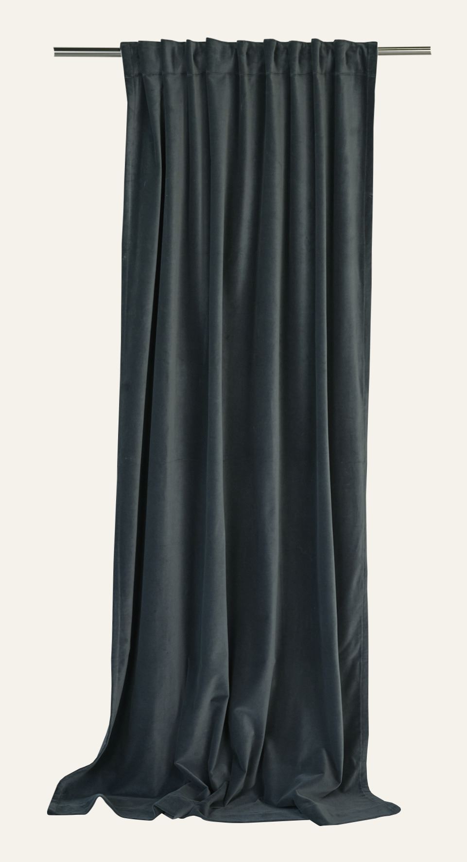 Veloursvorhang Grau-blau - 140x220 cm Grau-blau - 1