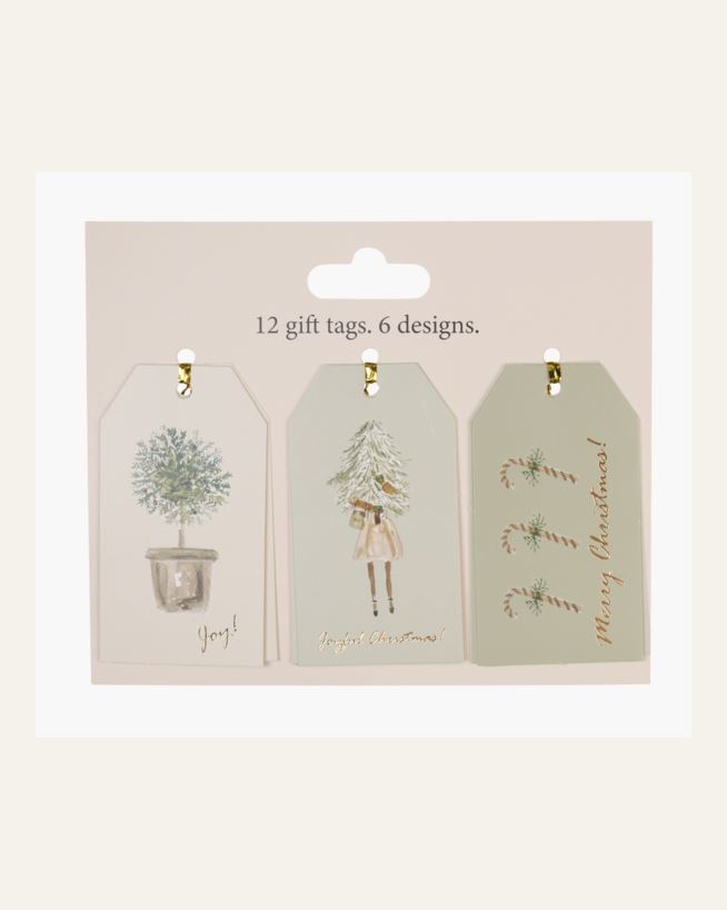 Geschenkanhänger 12 Stück Multi/Grün - 9 cm Multi/Grün - 1
